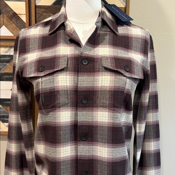 Ralph Lauren Women’s Plaid Wool Viscose Button Up Shirt size 4 NWT - Picture 2 of 11